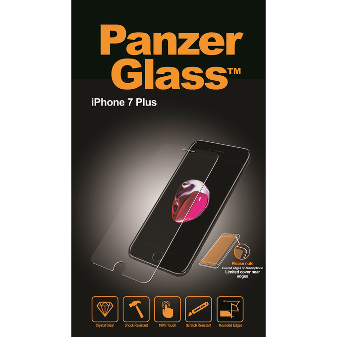 PanzerGlass - Gehärtetes Glas Standard Fit für iPhone 6 Plus, 6s Plus, 7 Plus, 8 Plus, transparent