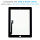 Apple iPad 3, iPad 4 - Touchscreen Front Glas (Black)