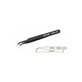 Vetus ESD-15 - Antistatische Metallpinzette mit gebogener Spitze (120 mm)