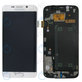 Samsung Galaxy S6 Edge G925F - LCD Display + Touchscreen Front Glas + Rahmen (White Pearl) - GH97-17162B, GH97-17317B, GH97-17334B Genuine Service Pack