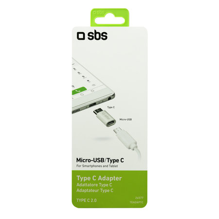 SBS - Adapter Micro-USB / USB-C, weiß