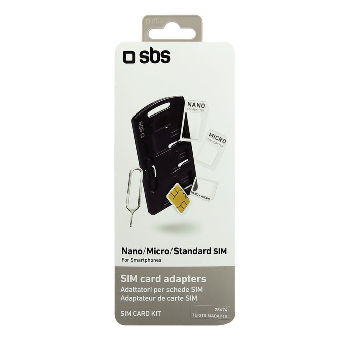 SBS - SIM Adapter Kit für mobile Geräte, schwarz