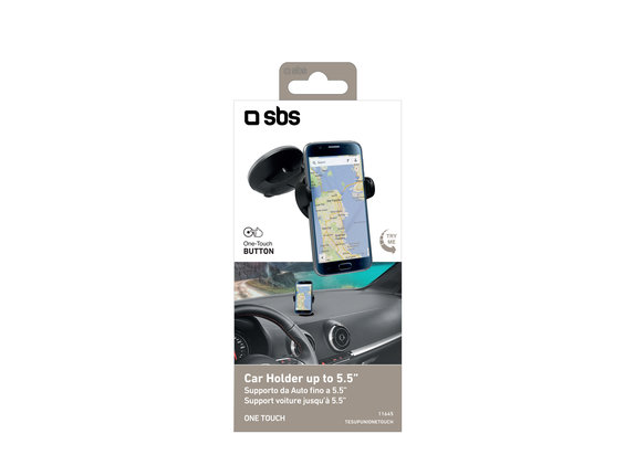 SBS - Universal Autohalterung ONE TOUCH mit Saugnapf, schwarz