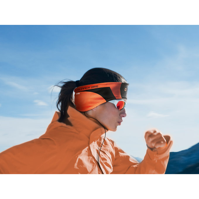 SBS - Sport-Stirnband mit Kopfhörer, orange