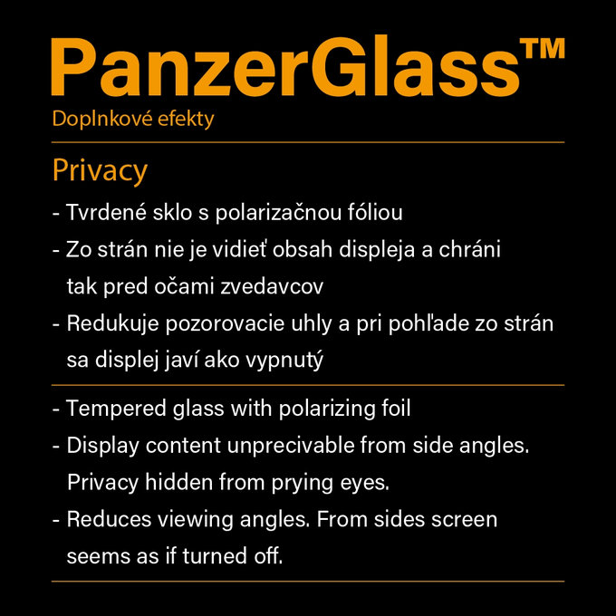 PanzerGlass - Sichtschutzhülle aus gehärtetem Glas, freundlich für iPhone 8/7 / 6s / 6, Schwarz