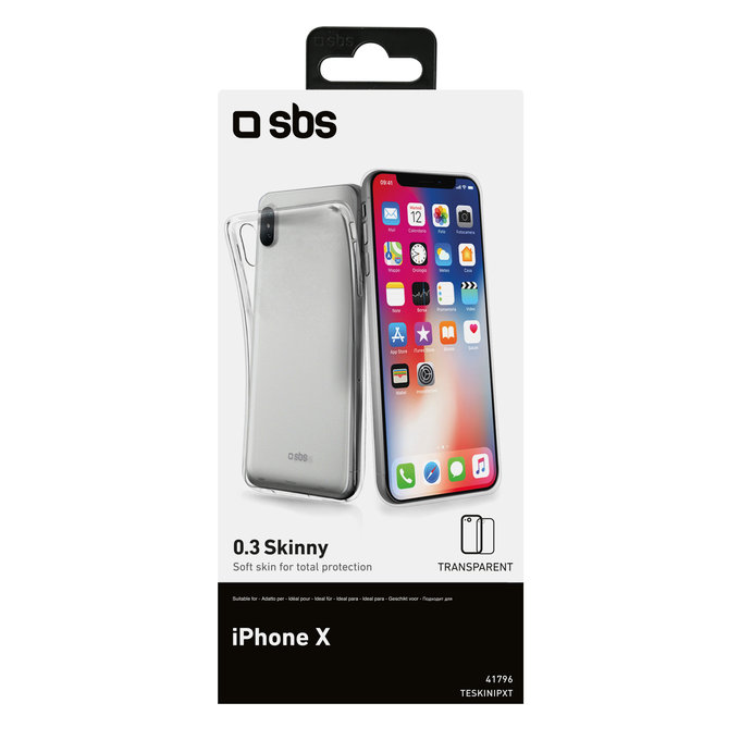 SBS - Skinny Fall für iPhone X, XS und 11 Pro, transparent