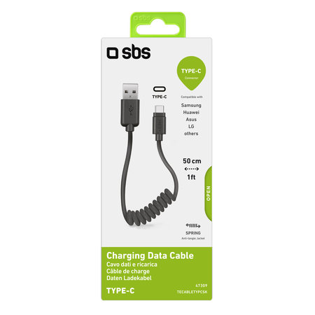 SBS - USB-C / USB Kabel (0.5m), schwarz