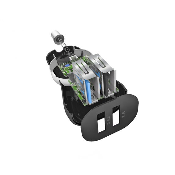 SBS - Auto-Ladegerät 2x USB, 2.4A, schwarz