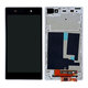 Sony Xperia Z1 L39h - LCD Display + Touchscreen Front Glas + Rahmen (White) TFT