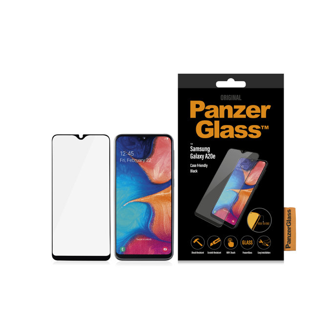 PanzerGlass - Gehärtetes Glas Case Friendly für Samsung Galaxy A10e und A20e, schwarz