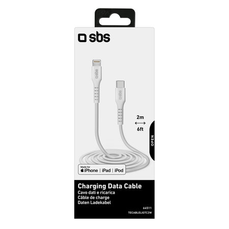 SBS - Lightning / USB-C Kabel (2m), weiß