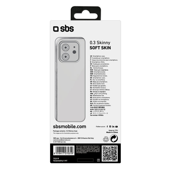 SBS - Fall Skinny für iPhone 11, transparent