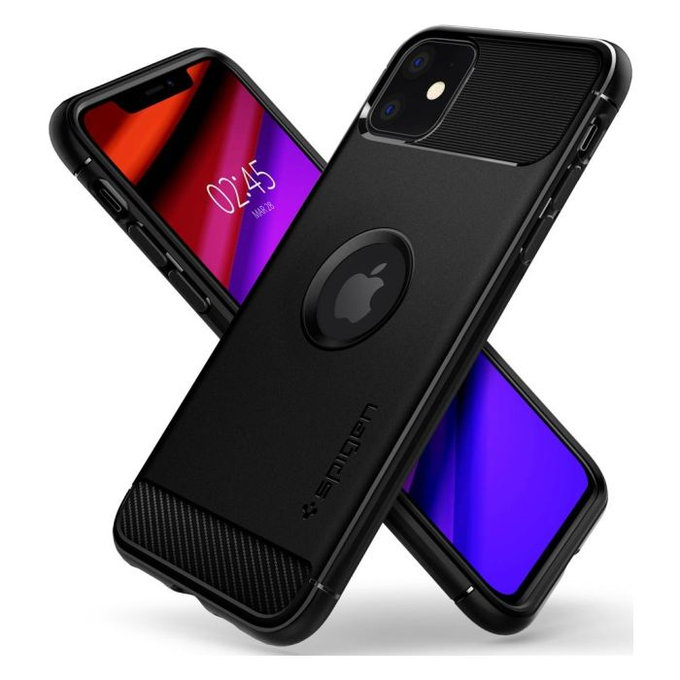 Spigen - Hülle Rugged Armor für iPhone 11, schwarz