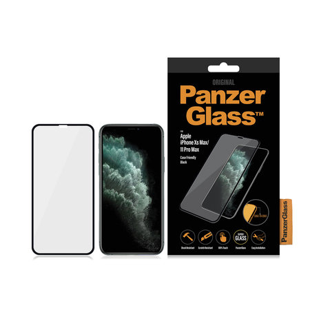 PanzerGlass - Gehärtetes Glas Case Friendly für iPhone XS Max und 11 Pro Max, schwarz