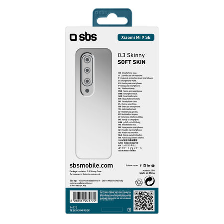 SBS - Fall Skinny für Xiaomi MI 9 SE, transparent