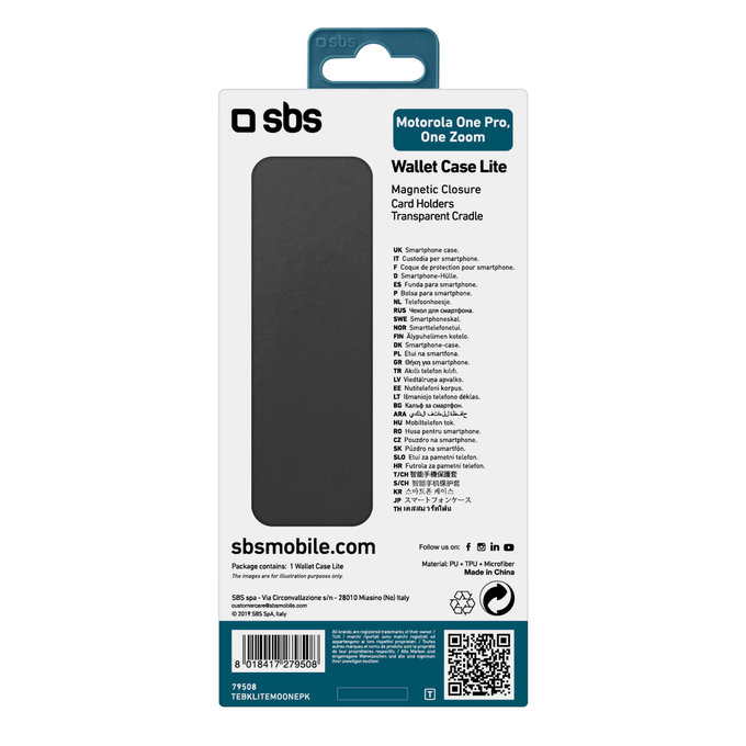 SBS - Fall Book Fall für Motorola One Pro/One Zoom, schwarz