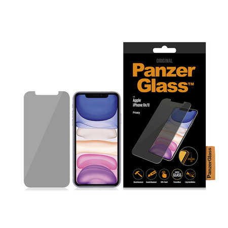 PanzerGlass - Gehärtetes Glas Privacy Standard Fit für iPhone XR und 11, transparent