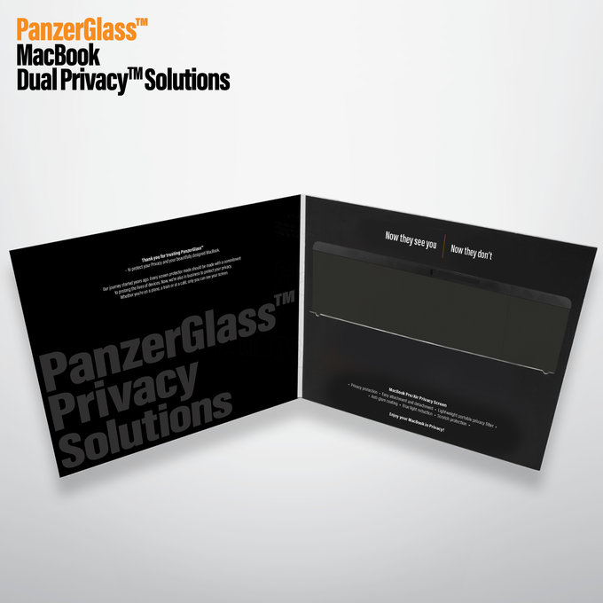 PanzerGlass - Gehärtetes Glas Dual Privacy für MacBook 12", schwarz
