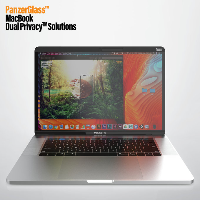 PanzerGlass - Gehärtetes Glas Dual Privacy für MacBook Pro 15", schwarz