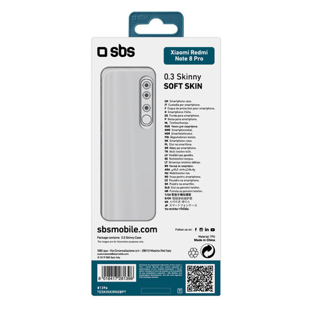 SBS - Fall Skinny für Xiaomi Redmi Note 8 Pro, transparent