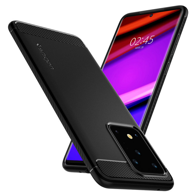 Spigen - Fall Rugged Armor für Samsung Galaxy S20 Ultra, schwarz