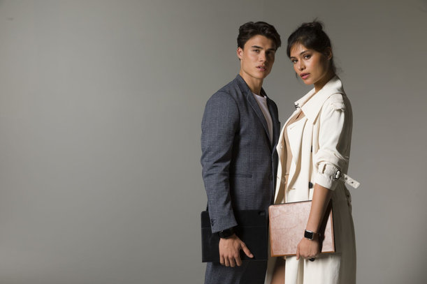 MODE - Bornholm Lederarmband für Apple Watch 44 mm, dunkelbraun / silber