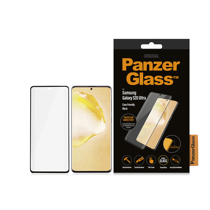 PanzerGlass - Gehärtetes Glas Case Friendly für Samsung Galaxy S20 Ultra, black