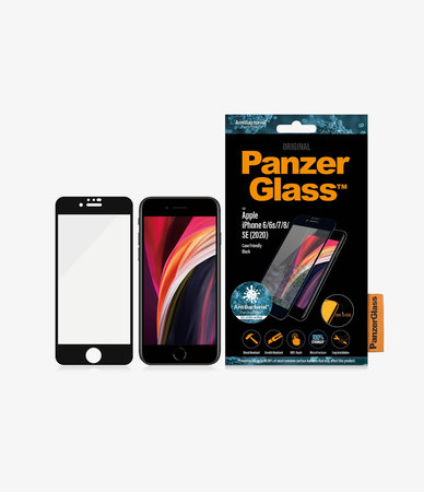 PanzerGlass - Gehärtetes Glas Case Friendly AB für iPhone 6, 6s, 7, 8, SE 2020 und SE 2022, schwarz