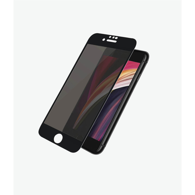PanzerGlass - Gehärtetes Glas Privacy Case Friendly für iPhone 6, 6s, 7, 8, SE 2020 und SE 2022, schwarz