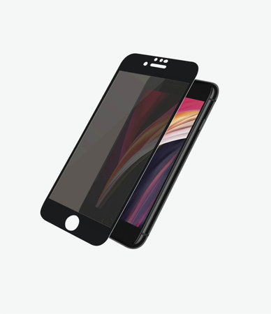 PanzerGlass - Gehärtetes Glas Privacy Case Friendly für iPhone 6, 6s, 7, 8, SE 2020 und SE 2022, schwarz