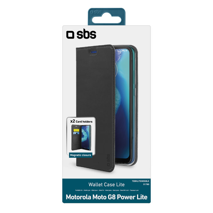 SBS - Fall Book Wallet Lite für Motorola Moto G8 Power Lite, schwarz