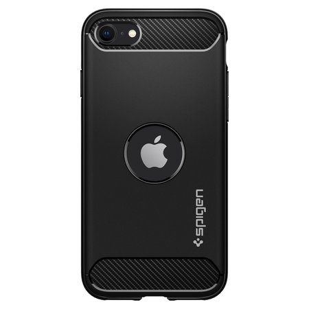 Spigen - Hülle Rugged Armor für iPhone SE 2020 & SE 2022, schwarz