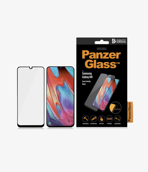 PanzerGlass - Gehärtetes Glas Case Friendly für Samsung Galaxy A41, schwarz