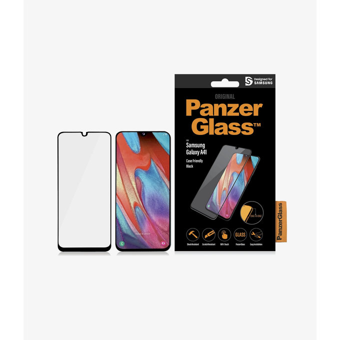 PanzerGlass - Gehärtetes Glas Case Friendly für Samsung Galaxy A41, schwarz