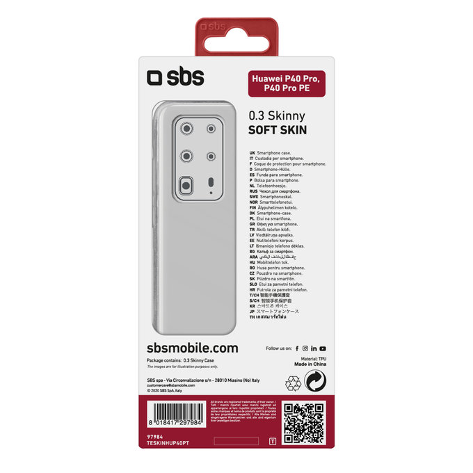 SBS - Fall Skinny für Huawei P40 Pro, P40 Pro, transparent