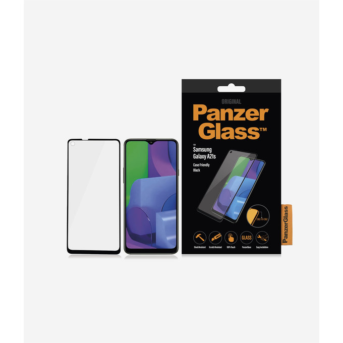 PanzerGlass - Gehärtetes Glas Case Friendly für Samsung Galaxy A21s, schwarz