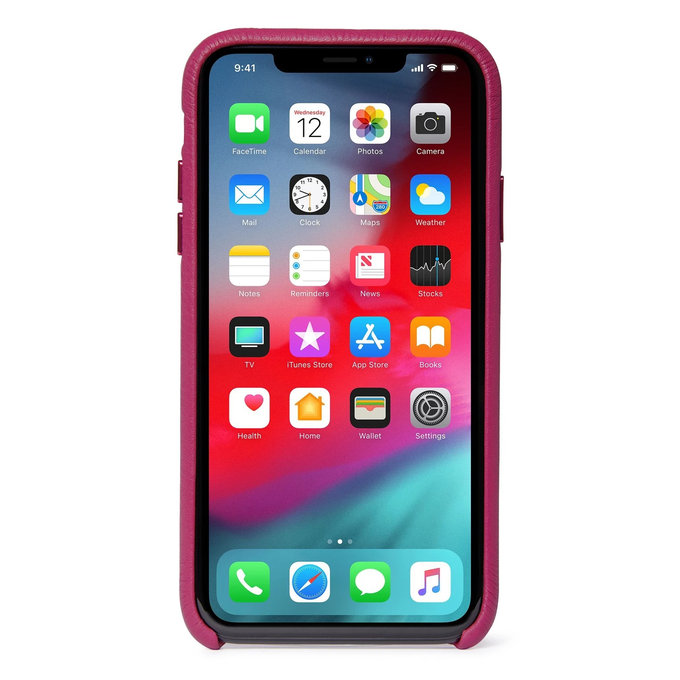 Decoded Leather Back Cover Ledertasche für iPhone XR, pink