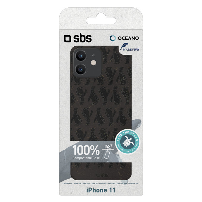 SBS - Fall Oceano für iPhone 11, 100% kompostierbar, penguin
