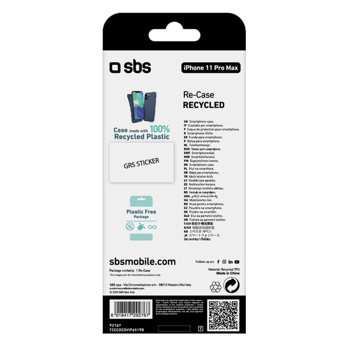 SBS - Fall TPU für iPhone 11 Pro Max, recycelt, blau