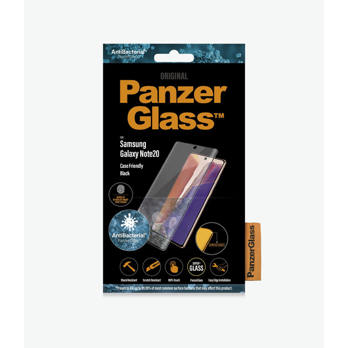 PanzerGlass - Gehärtetes Glas Case Friendly für Samsung Galaxy Note 20, Fingerprint komp., black