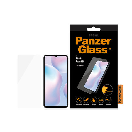 PanzerGlass - Gehärtetes Glas Case Friendly für Xiaomi Redmi 9A, schwarz