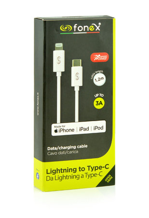 Fonex - Lightning / USB MFI Kabel (2m), weiß