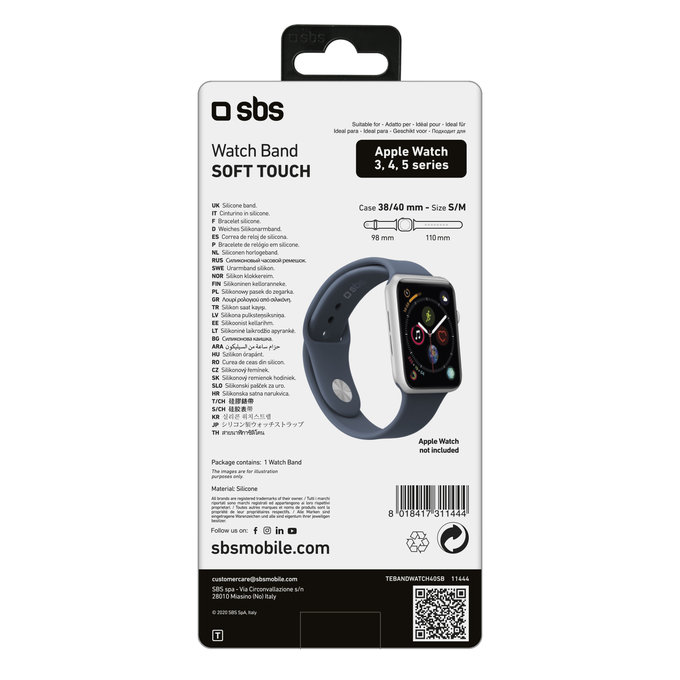 SBS - Armband für Apple Watch 40 mm, Größe S / M, blau