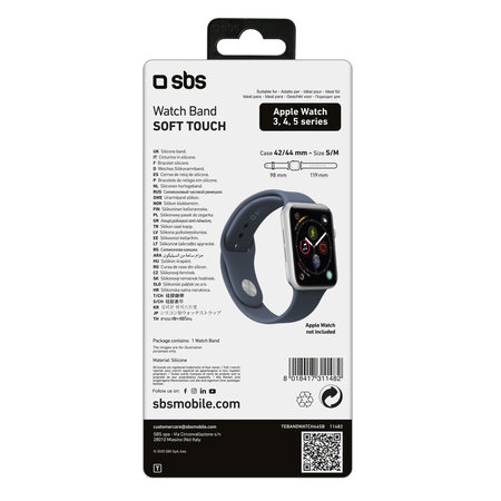 SBS - Armband für Apple Watch 44 mm, Größe S / M, blau
