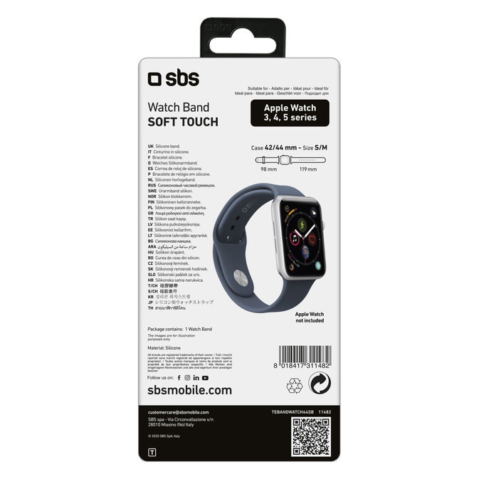 SBS - Armband für Apple Watch 44 mm, Größe S / M, blau