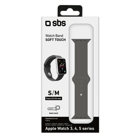 SBS - Armband für Apple Watch 44 mm, Größe S / M, schwarz