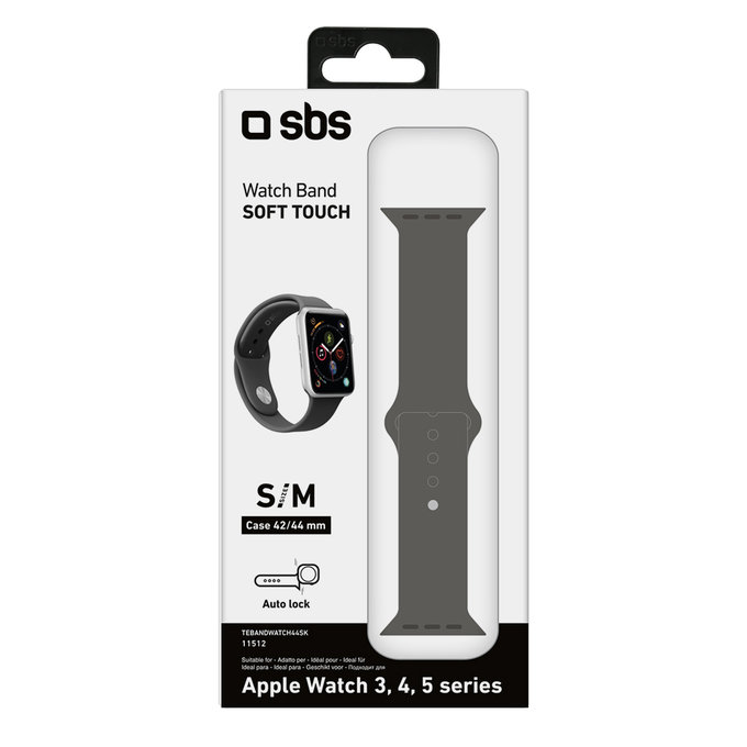 SBS - Armband für Apple Watch 44 mm, Größe S / M, schwarz