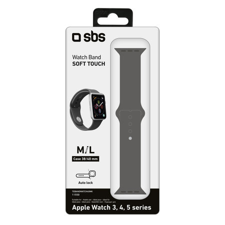 SBS - Armband für Apple Watch 40 mm, Größe M / L, schwarz