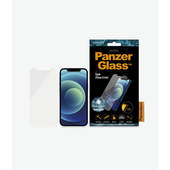 PanzerGlass - Gehärtetes Glas Standard Fit AB für iPhone 12 mini, transparent