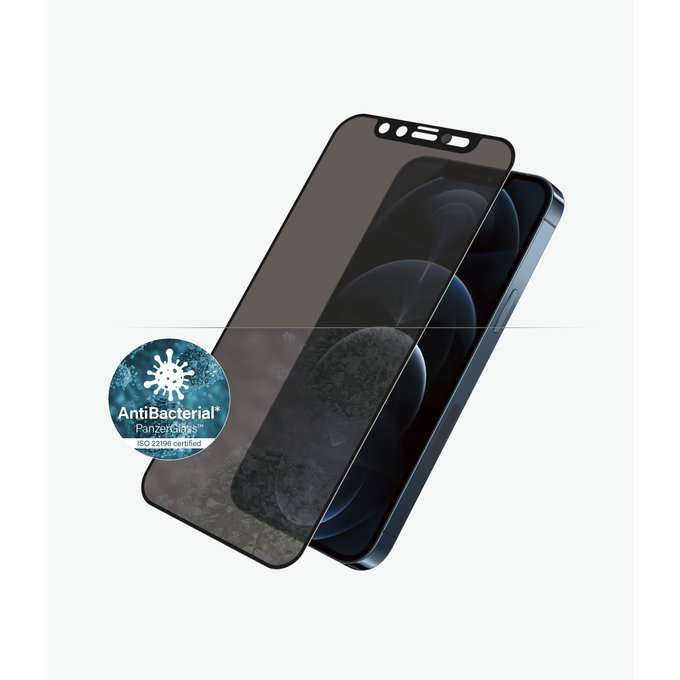 PanzerGlass - Gehärtetes Glas Privacy Case Friendly CamSlider AB für iPhone 12 Pro Max, schwarz